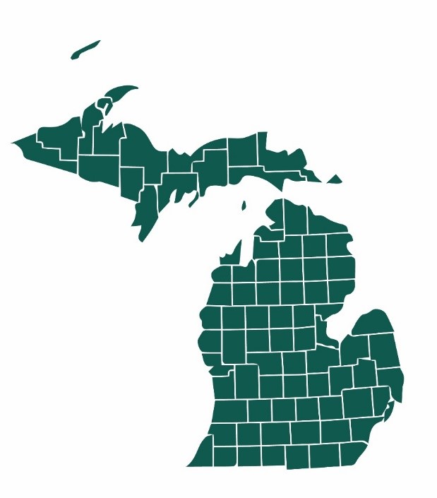 map of michigan with county lines