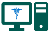 medical history in computer icon