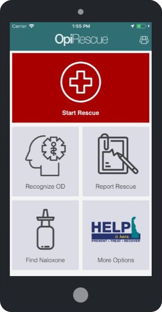 phone showing OPI rescue app